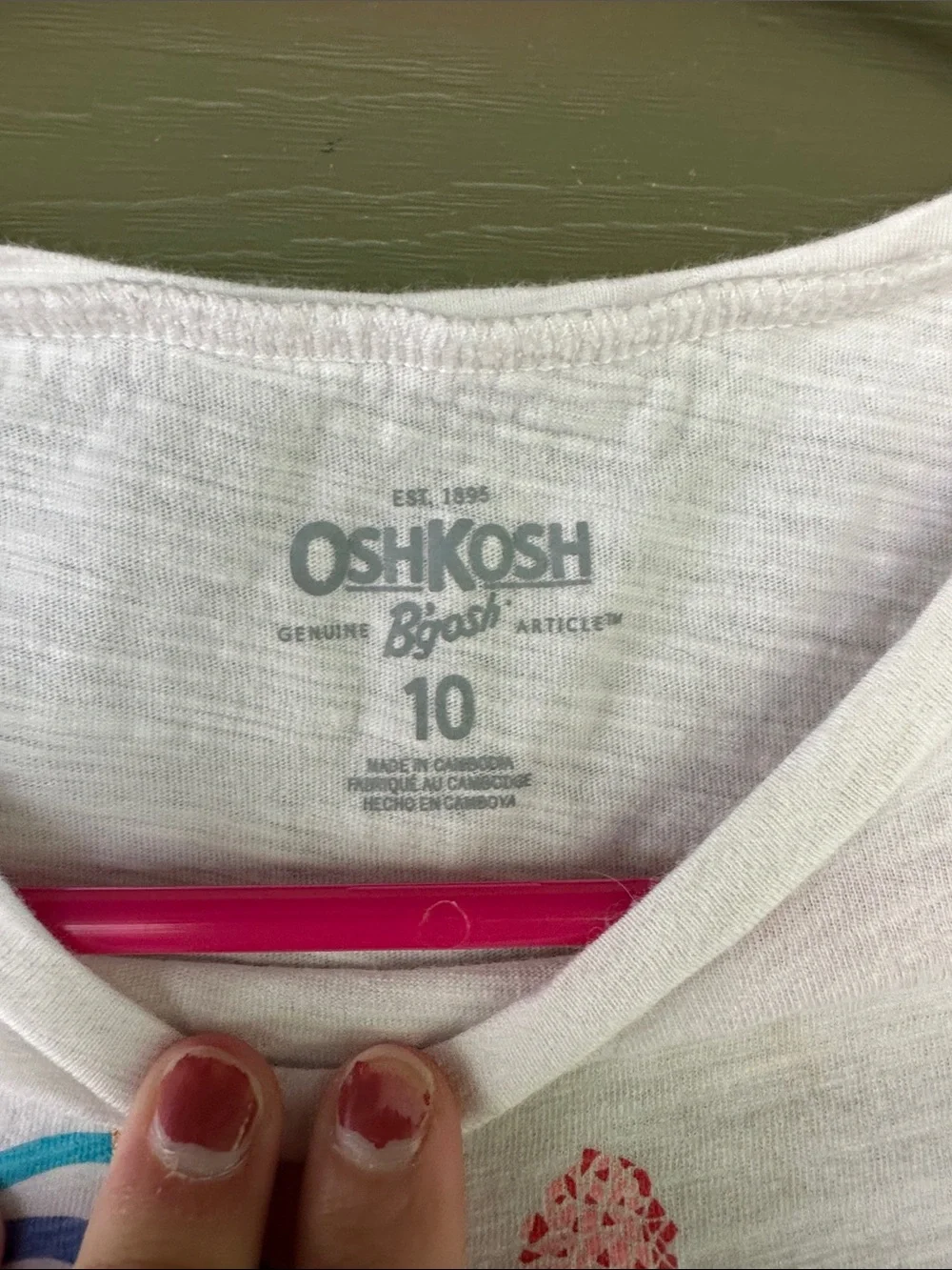 OshKosh B'gosh White Tie-Front Tee with Colorful Ice Cream Graphic